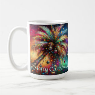 Whimsischer Weihnachtspalme Tree Tropical Beach Vi Kaffeetasse