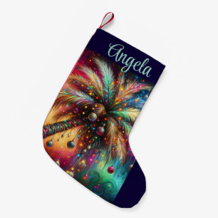 Whimsischer Weihnachtspalme Tree Tropical Beach Vi Kleiner Weihnachtsstrumpf