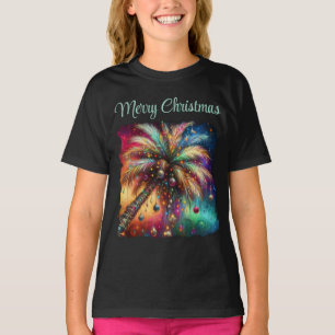 Whimsischer Weihnachtspalme Tree Tropical Beach Vi T-Shirt