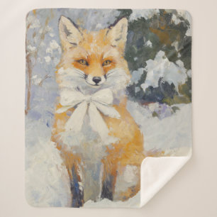 Whimsischer Winter Fox Niedliches Kinderzimmer Bab Sherpadecke