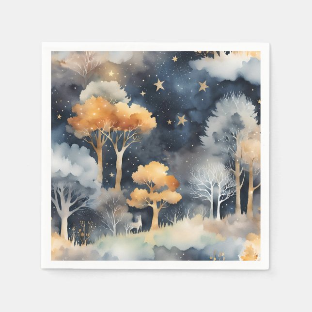 Whimsischer Winter Landschaft Serviette (Vorderseite)