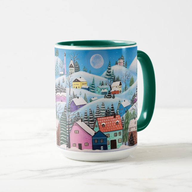 Whimsischer Winter Landschaft Tasse (VorderseiteRechts)