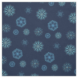 Whimsischer Winter Snowflake Muster Navy Light Blu Stoff