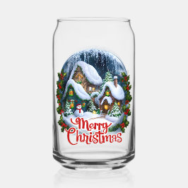 Whimsischer Winter Village Snow Globe Dosenglas