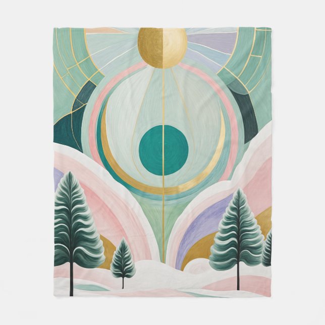 Whimsischer Wintertraum Fleecedecke (Vorderseite)