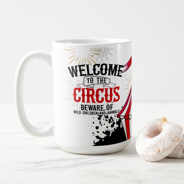 Whimsischer Zirkus Kaffeetasse (Mit Donut)