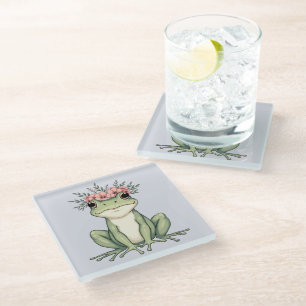 Whimsischer Zwergfrosch Glasuntersetzer