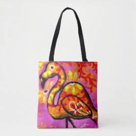 Whimsisches Abstrakt Flamingo Rosa Orange Floral