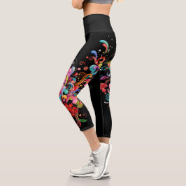 Whimsisches Abstraktes Multicolor Capri Leggings