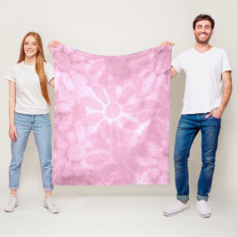 Whimsisches Abstraktes Pastell Pink Blume Fleecedecke