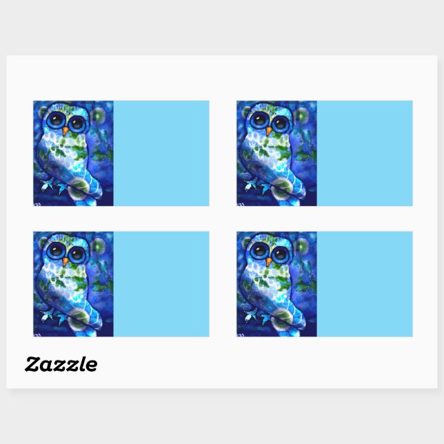 Whimsisches Abstraktes Vogelgeflügel Blumengrün Rechteckiger Aufkleber (Blatt)