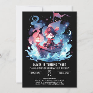 Whimsisches Adorable Pirate Geburtstag Einladung