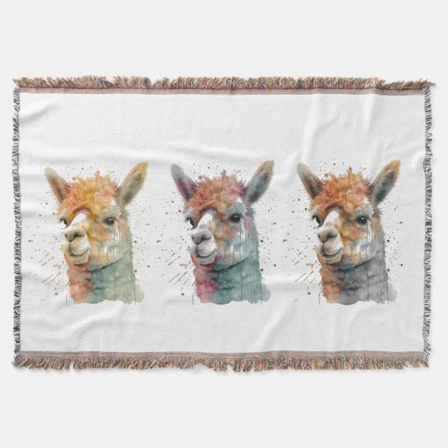 Whimsisches Alpacas Decke (Vorderseite)