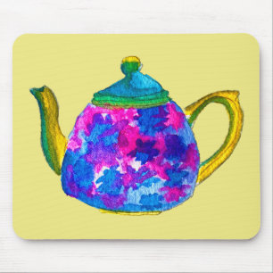Whimsisches Aquarellteapot Mousepad