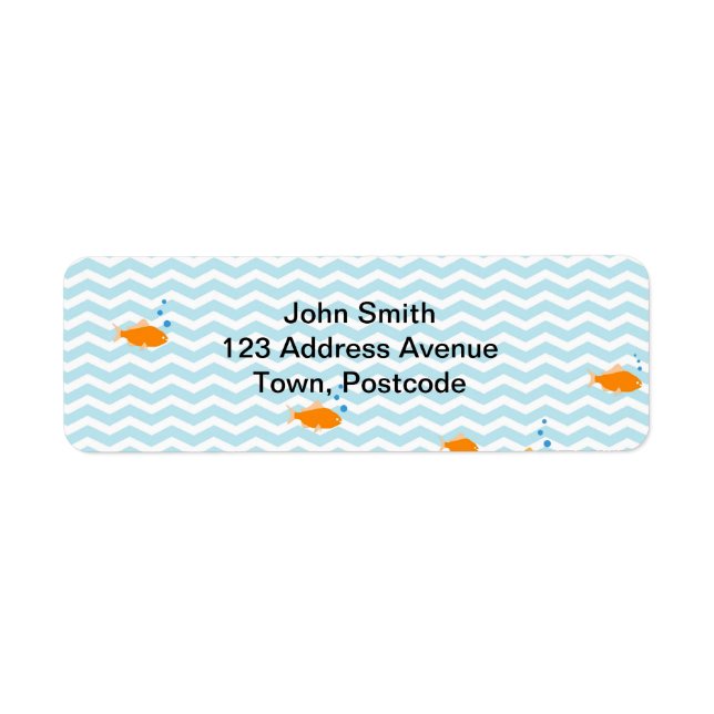 Whimsisches Blau Zickzack mit Goldfisch (Vorne)