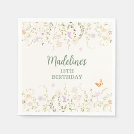 Whimsisches Blumengarten Party Geburtstag Serviette