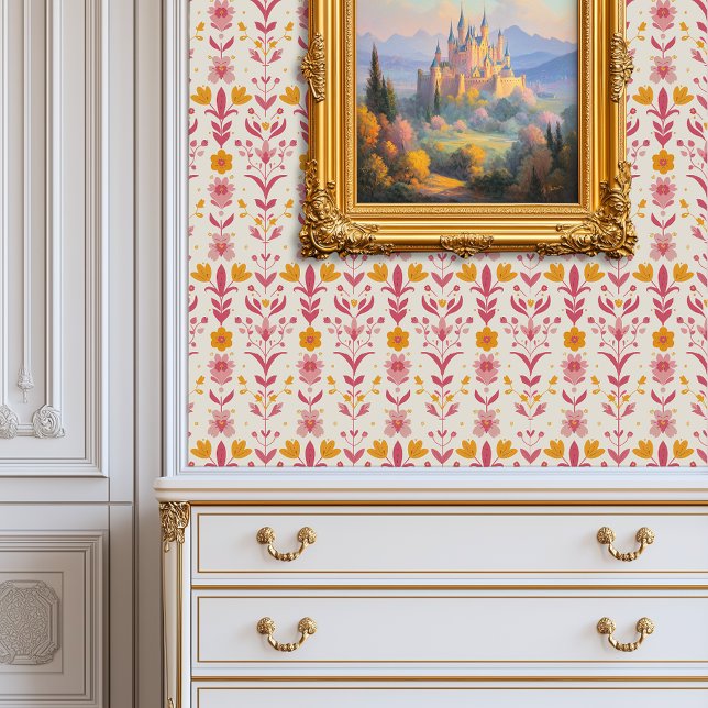 Whimsisches BlumenPrincesscore Tapete (Whimsical Floral Princesscore Wallpaper)