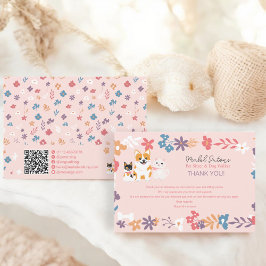 Whimsisches Blumentierliebhabergeschäft Dankeskarte