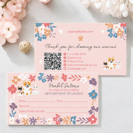 Whimsisches Blumentierliebhabergeschäft Terminkarte