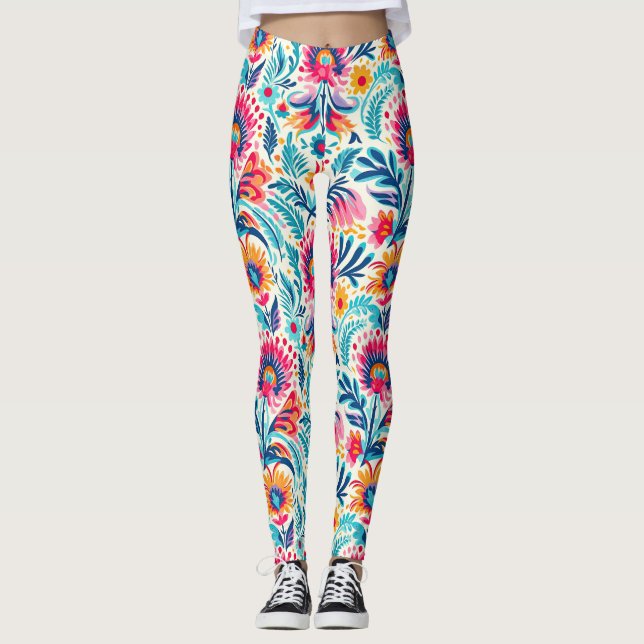 Whimsisches Bohemisches Bläschen Leggings (Vorderseite)