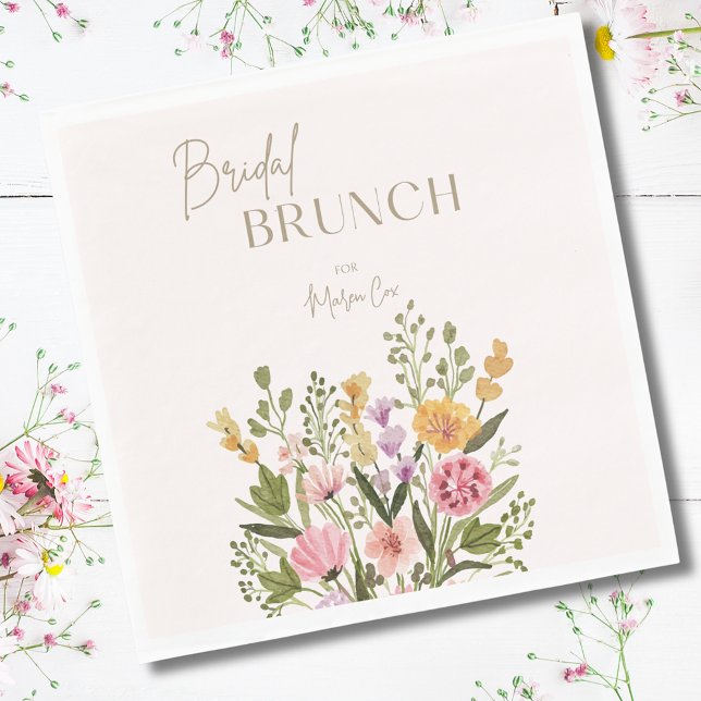 Whimsisches Bouquet Brautparty Brunch Serviette (Whimsical Watercolor Bouquet Bridal Shower Brunch Napkins
)