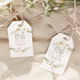 Whimsisches Brautparty "Garden & Bows" Geschenkanhänger