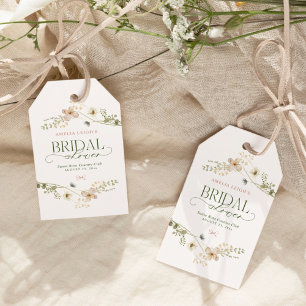 Whimsisches Brautparty "Garden & Bows" Geschenkanhänger