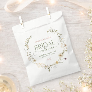 Whimsisches Brautparty "Garden & Bows" Geschenktütchen