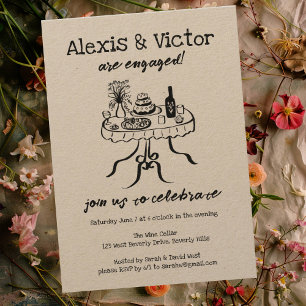 Whimsisches Buffet Abendessen Custom Engagement Pa Einladung