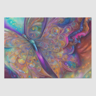 Whimsisches Butterfly-Fraktal Wasserfarbe Digitale Seidenpapier