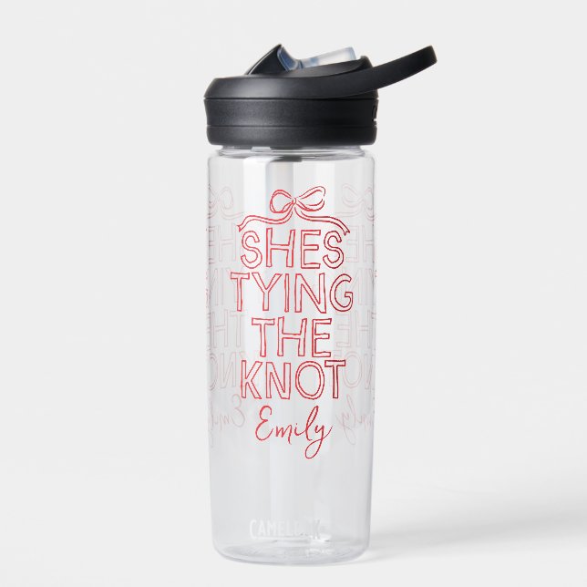 Whimsisches Coquette-Bugkon-Brautparty Trinkflasche (Links)