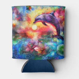 Whimsisches Delphin Coastal Nautical Floral Aquama Dosenkühler