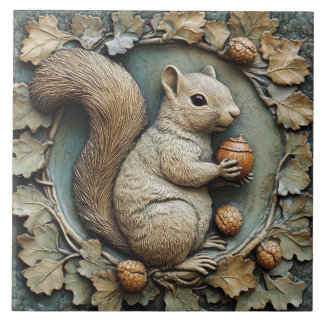 Whimsisches Eichhörnchen & Acorns Imitats Relief Fliese