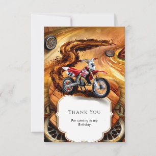 Whimsisches einfaches Motorrad Geburtstag Dankeskarte