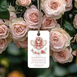 Whimsisches Feen-Mädchen Schamröte-Blumen Geburtst Geschenkanhänger