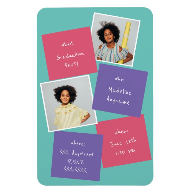 Whimsisches Foto Abschluss Einladung Lavendel Magnet (Vertikal)