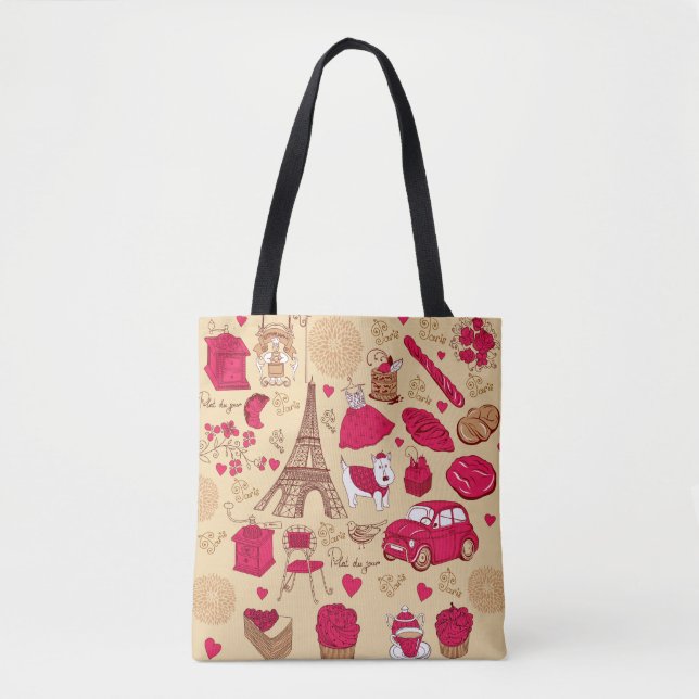 Whimsisches französisches Design-Tasche (Vorderseite)