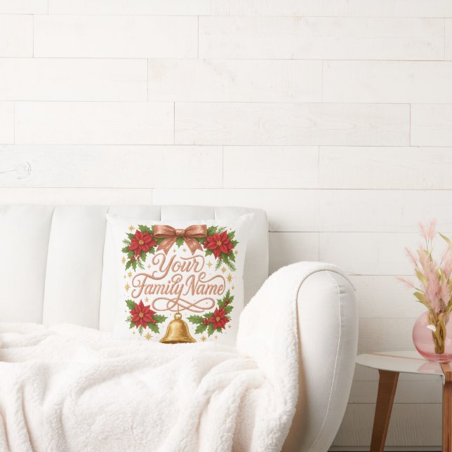 Whimsisches Funkelnd Drehbuch Weihnachten Kissen (Liege)