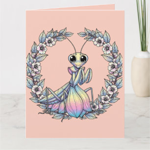 Whimsisches Gebet Mantis und Berg Laurel Bloss Karte