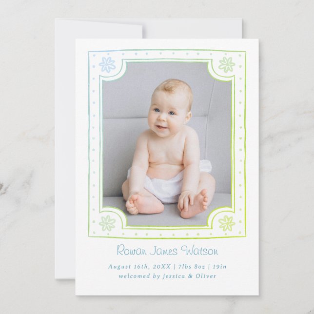 Whimsisches gerahmtes Foto spielerisches Design Ankündigung (Vorderseite)