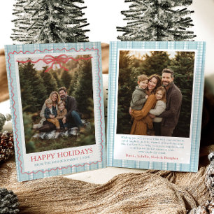 Whimsisches Grandmillenial-Blumenband-Familienfoto Feiertagskarte