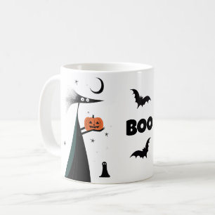 Whimsisches Halloween 'BOO' mit Spooky-Charakter Kaffeetasse