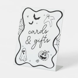 Whimsisches Halloween-Kinderduschkarten & Geschenk Sockelschild