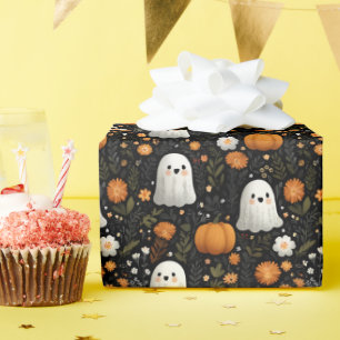Whimsisches Halloween-Niedliches Ghosts & Pumpkins Geschenkpapier
