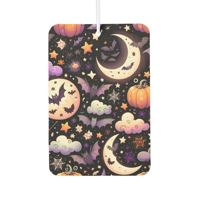 Whimsisches Halloween Night Sky Muster Autolufterfrischer (Vorderseite)