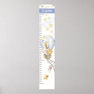 Whimsisches Heißluftballon-Wachstumsdiagramm Poster