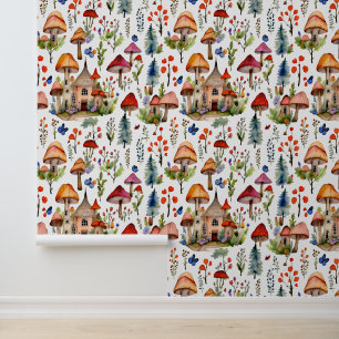 Whimsisches Hütte-Kerndorf Tapete