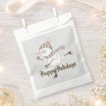 Whimsisches Ice Skaten Snowmen