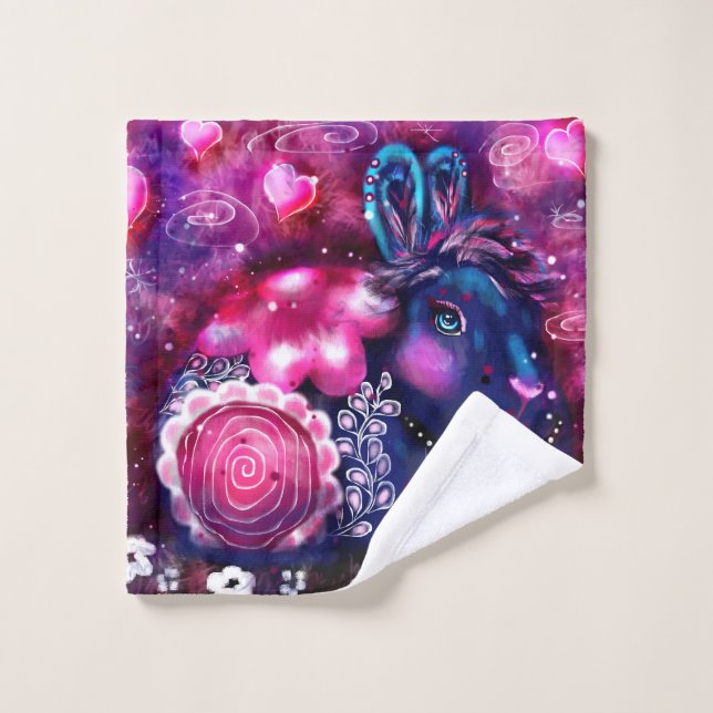 Whimsisches Kaninchen "Glamour Bunny" Geburtstag Waschlappen (Waschlappen)