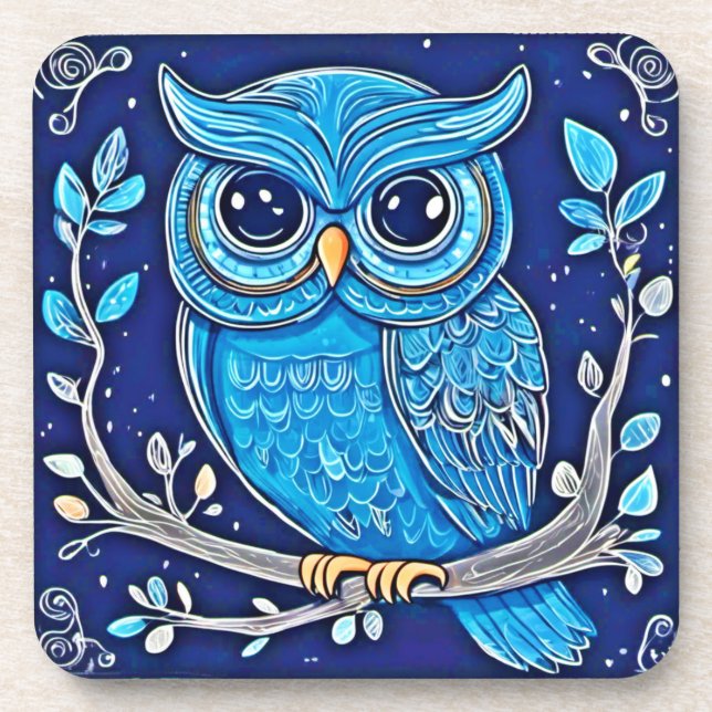 Whimsisches Kreidehuhn Getränkeuntersetzer (Vorderseite)